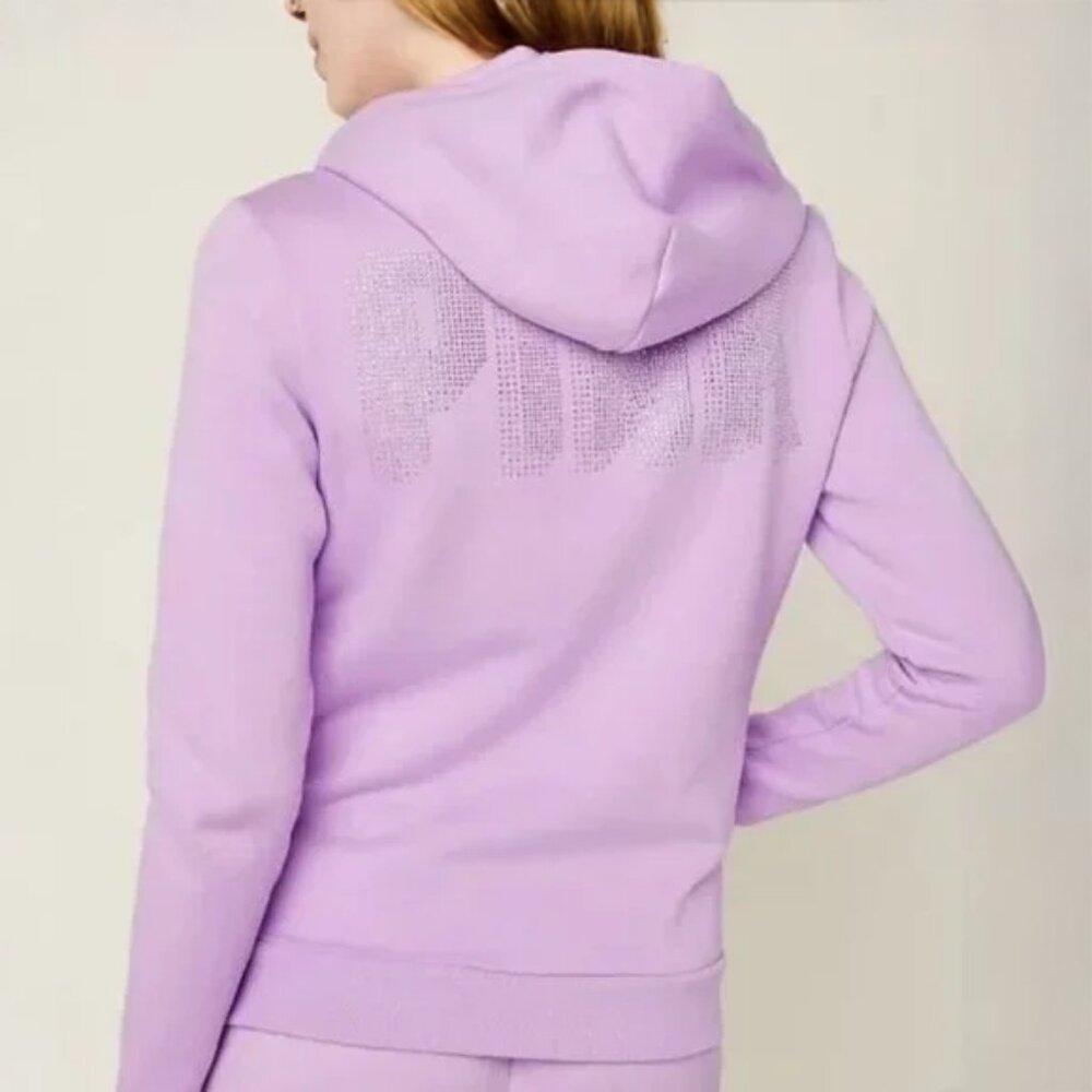 Victoria's Secret PINK Everyday Fleece Full Zip-Up Jacket (Purple Petal Shine)